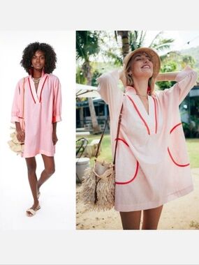 Pomander Place Pink Salt Lizzie Coverup Relaxed Fit Gauzy Lightweight Size M